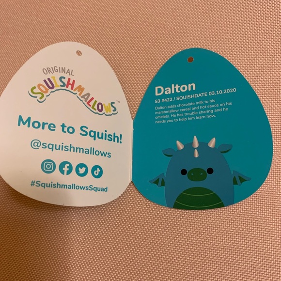 Squishmallow- clip-on Dalton the Dragon - Picture 5 of 5